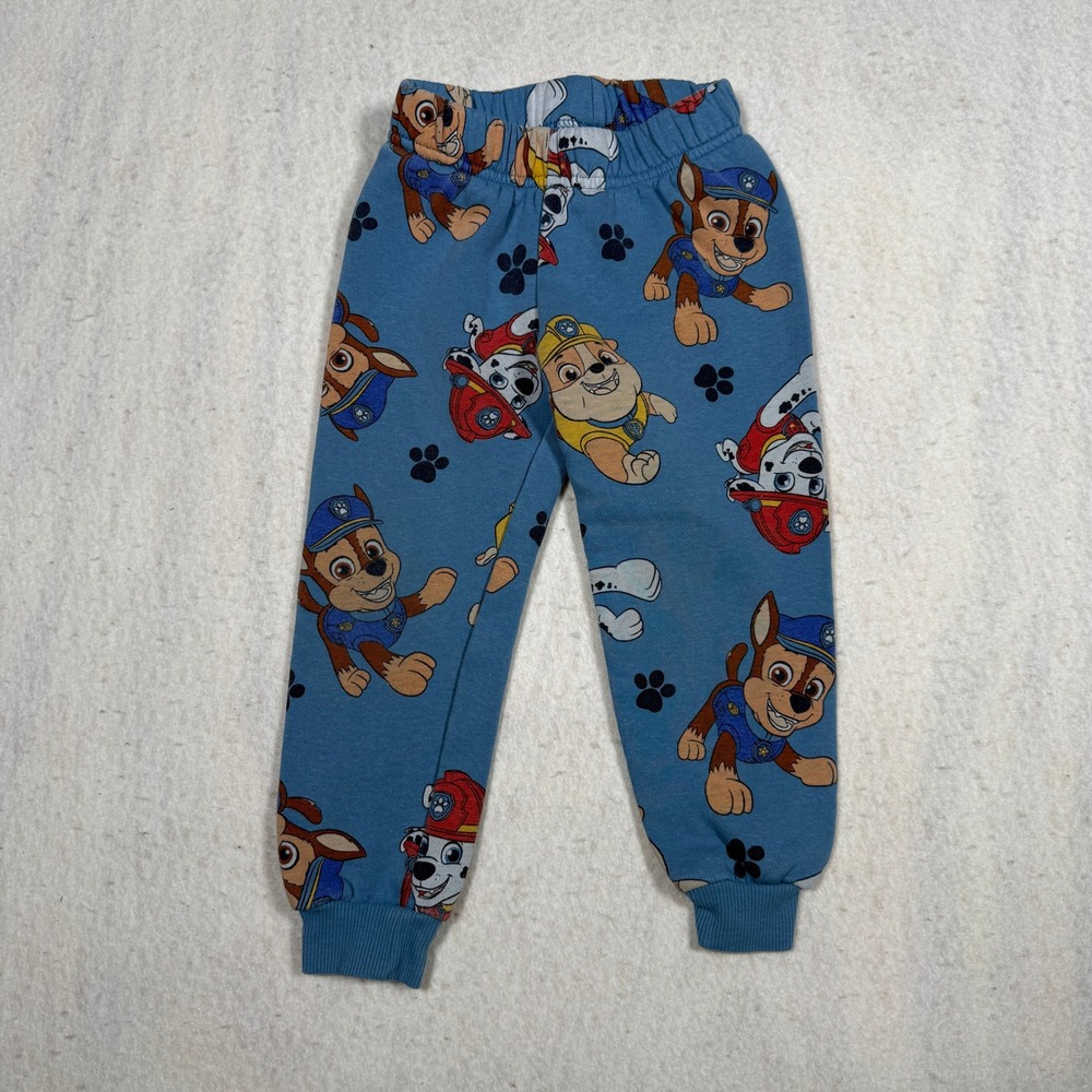 Paw Patrol Blue Character Print Fleece Jogger Sweatpants Toddler Boys Size 3T